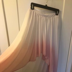 High low pink and white chiffon skirt
